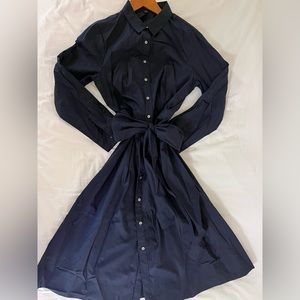 J Crew Shirtdress Navy Sz 8